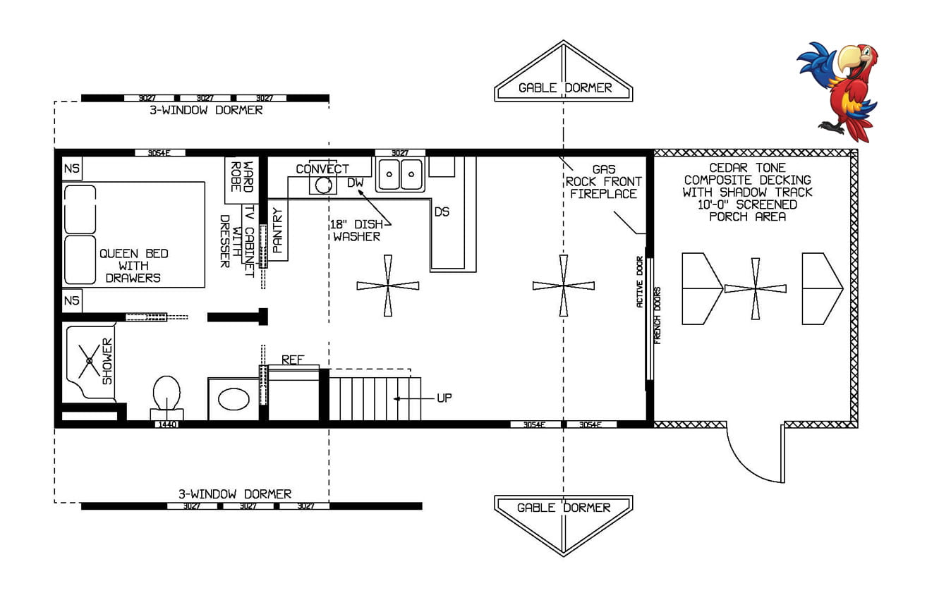layout of captains cottage