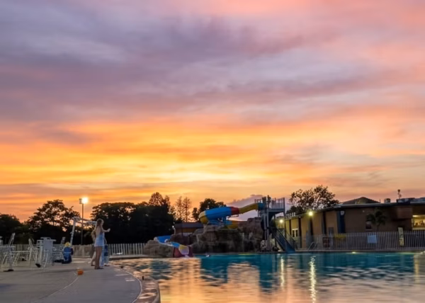 Sea Pirate Campground 2026 Sunset Night Swimming Featured